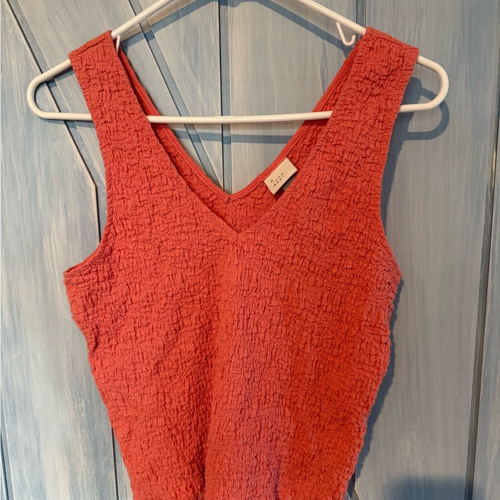 A New Day Coral Textured Top